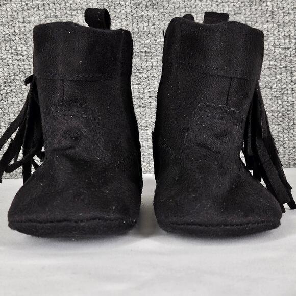 RISING STAR BABY GRAY HIGHTOP BOOTS WITH FRING ON SIDES - SIZE 3-6 MONTHS - Picture 4 of 8